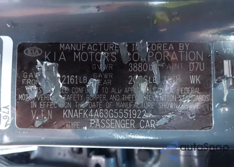 2016 Kia Forte Lx from USA, damaged, VIN KNAFK4A63G5551922
